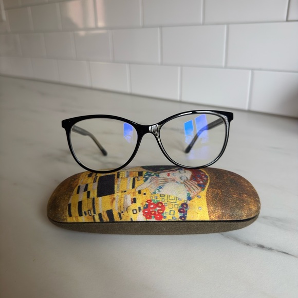 Accessories - Black Cat-Eye Blue Light Blocker Glasses with Decorative Case
